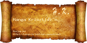 Hanga Krisztián névjegykártya